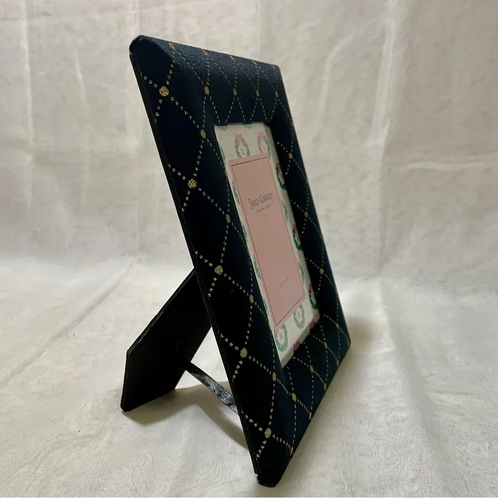 Juicy Couture Elegant Black Velour Frame with Gold Accents, New